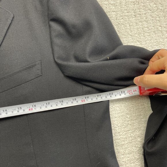 Canali Super 120s 100% Wool Men's 2-Piece Suit Jacket / Pants Black / Blue 54 R - Picture 7 of 16